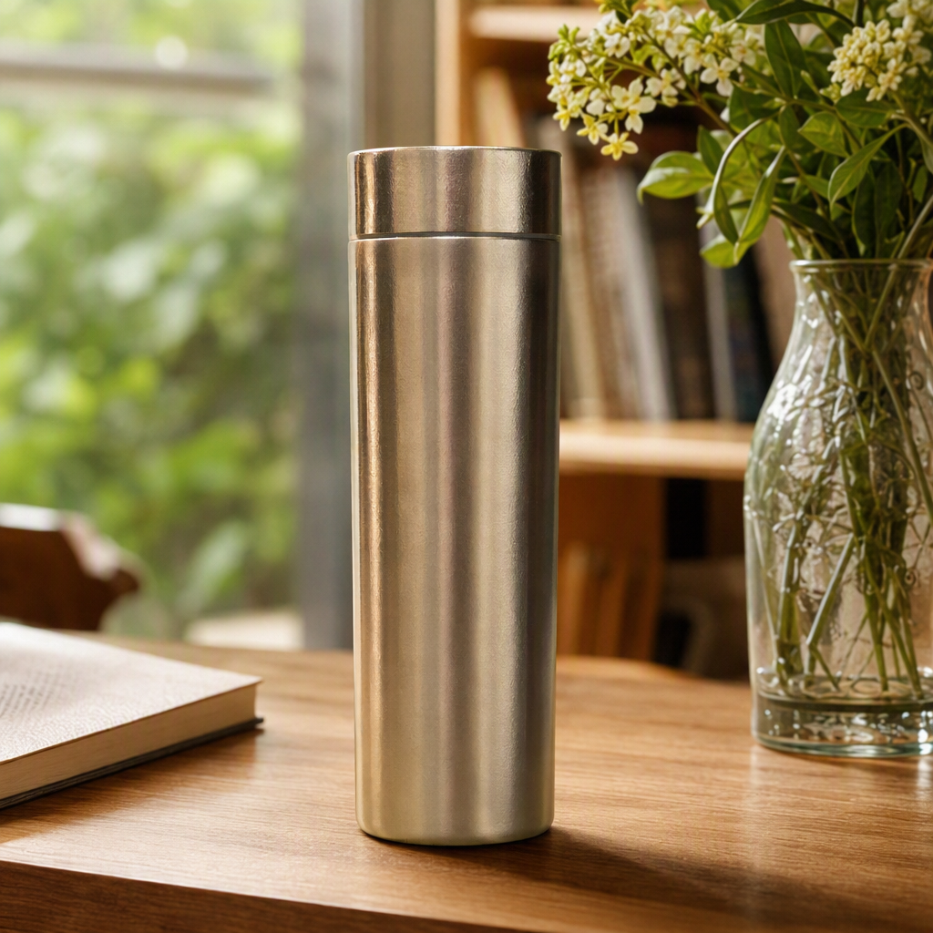 Stainless steel double-layer insulated cup, large capacity, portable and fashionable, silver student office hot drinking cup, gift item details Picture