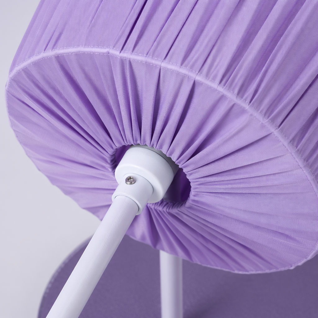 Creative purple pleated lampshade table lamp for warm bedroom and study decoration, simple and modern lighting fixtures Application Scenario