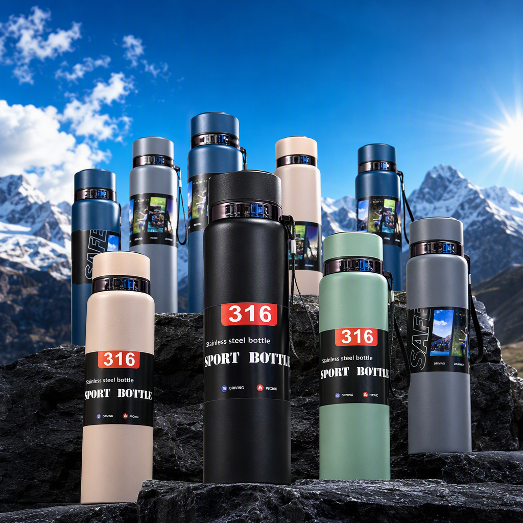 Colorful stainless steel sports water cup, large-capacity portable insulated outdoor sports water bottle, student sports water cup Specification image