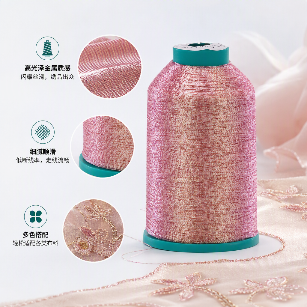 亮丝线轴粉色柔亮手工缝纫线线材DIY装饰线类
