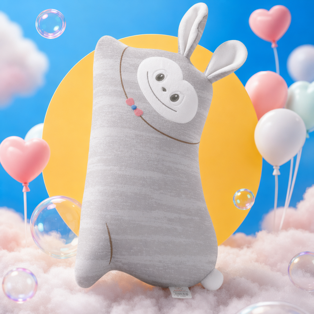 Cute grey rabbit-shaped throw pillows, soft cushions, children and adults, bedroom sofa throw pillows, gift items Specification image
