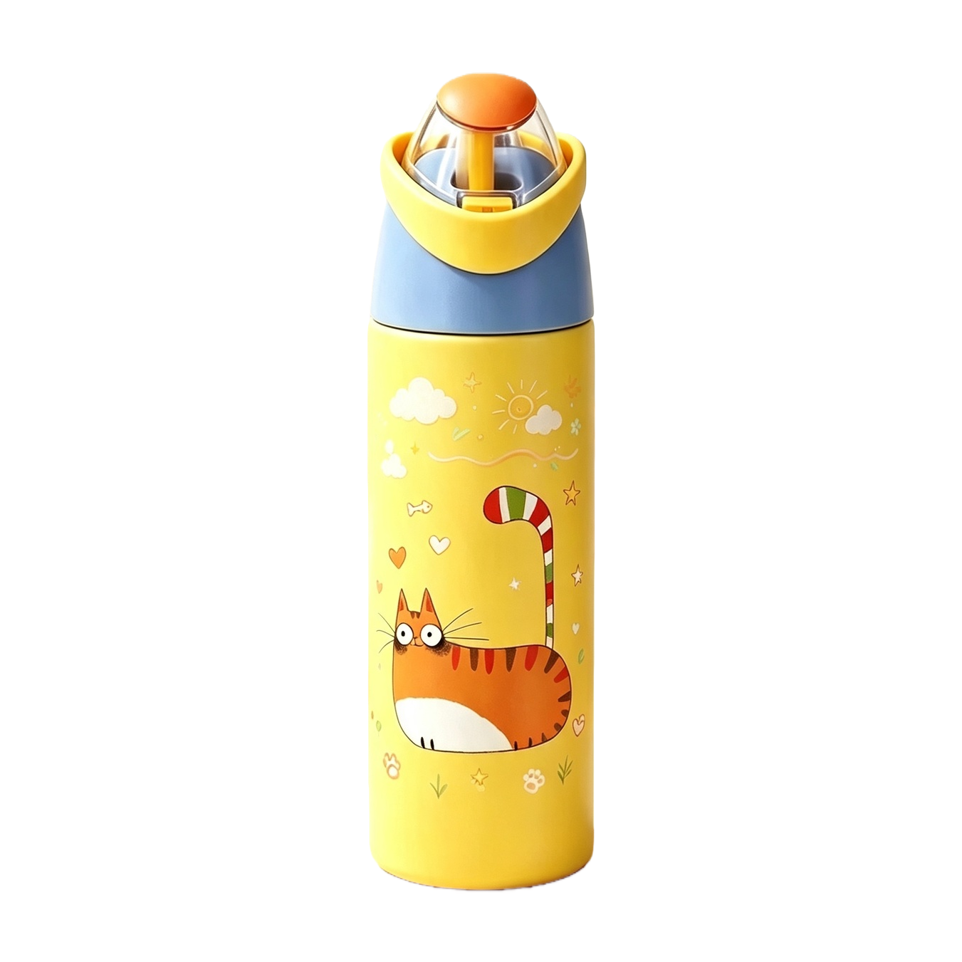 Cute cat pattern thermal tazas de acero inoxidable de gran capacidad para estudiantes portátiles tazas de agua caliente regalos para regalos Item Picture