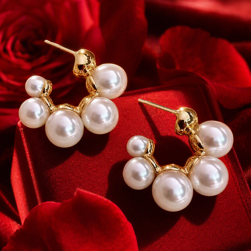 Brilla oro perla pendientes simple temperamento mujer orejeras elegantes y versátiles pendientes de moda accesorios Specification image