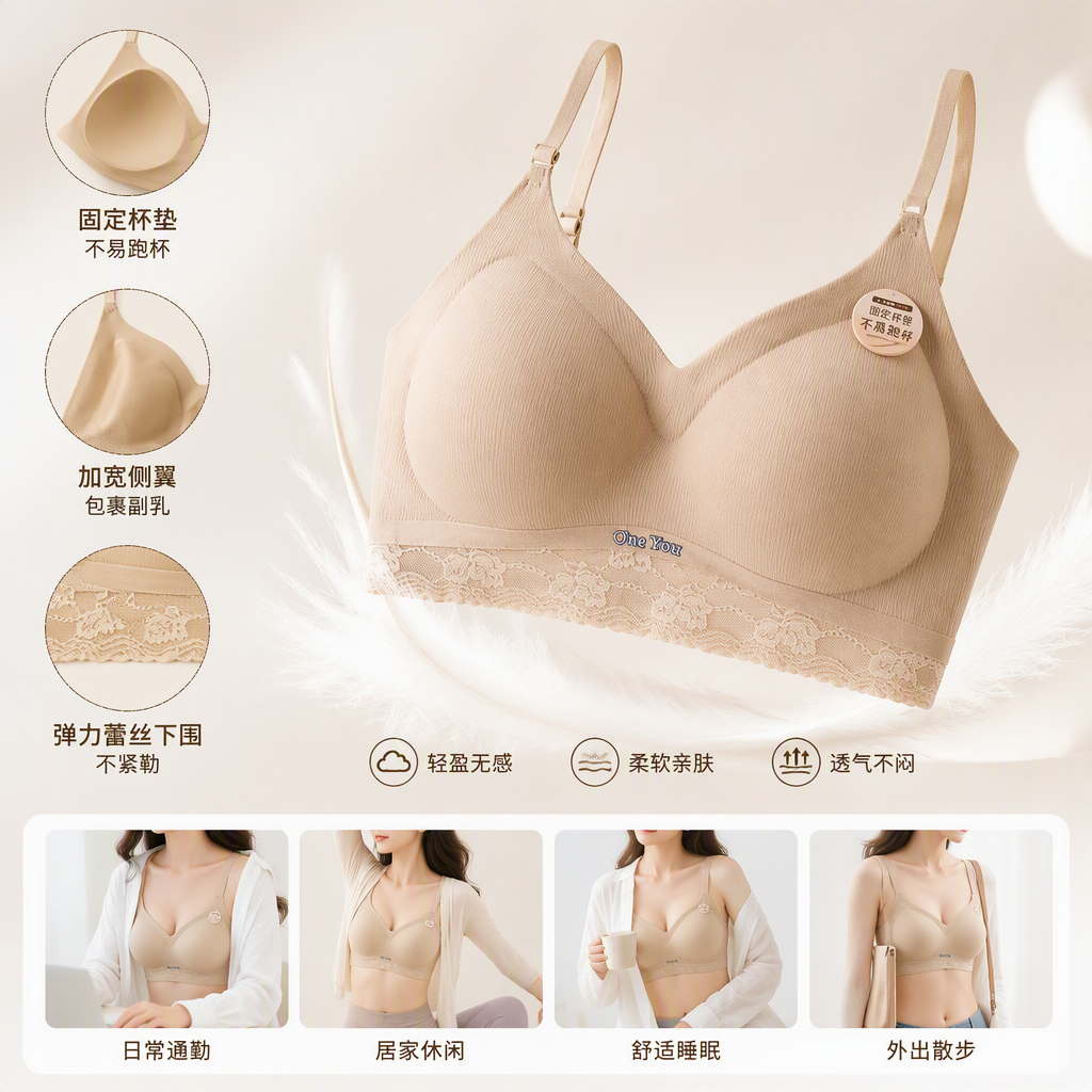 A variety of multi-color comfortable lace women's underwear without underwire, breathable and sexy bra sets are available for selection