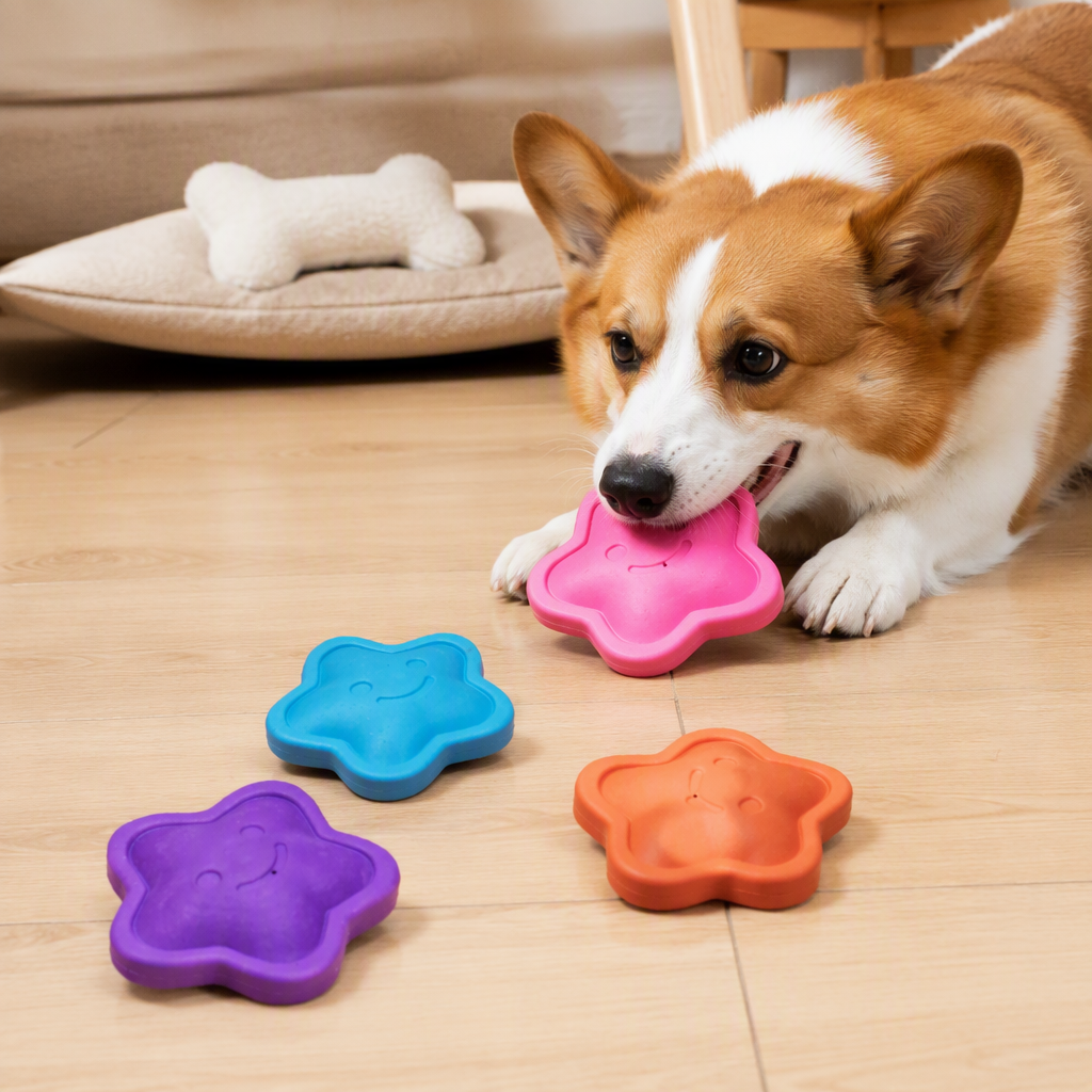 Colorful star-shaped pet teething toys, durable teething pet supplies, dog teething toys, pet toys details Picture