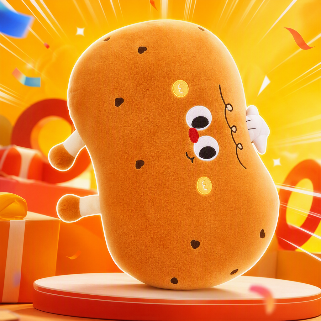 Cute cartoon bread dolls, brown plush fabric throw pillows, children's toys, gifts and collectibles Specification image