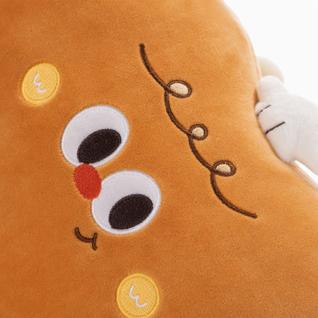 Cute cartoon bread dolls, brown plush fabric throw pillows, children's toys, gifts and collectibles Application Scenario