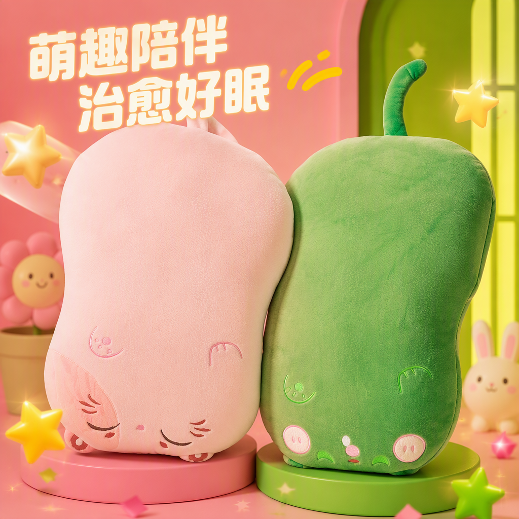 Cute pink cat-shaped throw pillows, green frog-shaped throw pillows, cartoon animal cushions, children's bedroom sofa throw pillow gifts Specification image