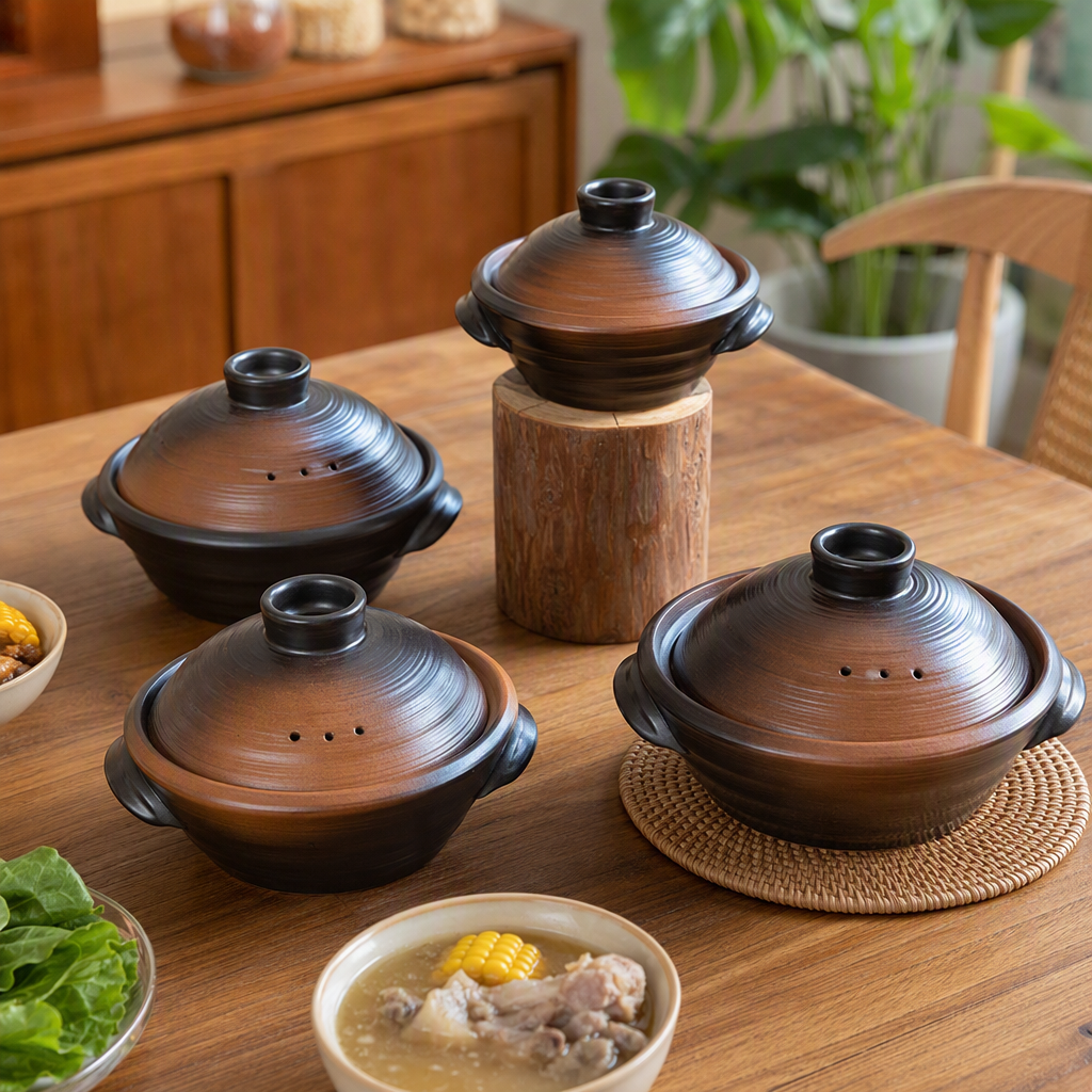 Multi-functional heat-resistant ceramic clay pot, stewing soup pot, soup pot, household kitchen stewing pot, clay pot, pottery tableware details Picture