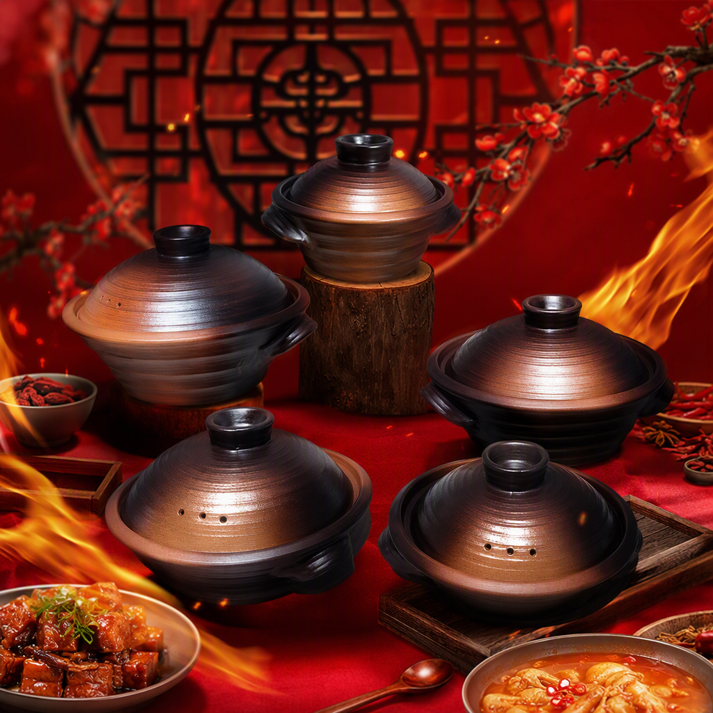 Multi-functional heat-resistant ceramic clay pot, stewing soup pot, soup pot, household kitchen stewing pot, clay pot, pottery tableware Specification image