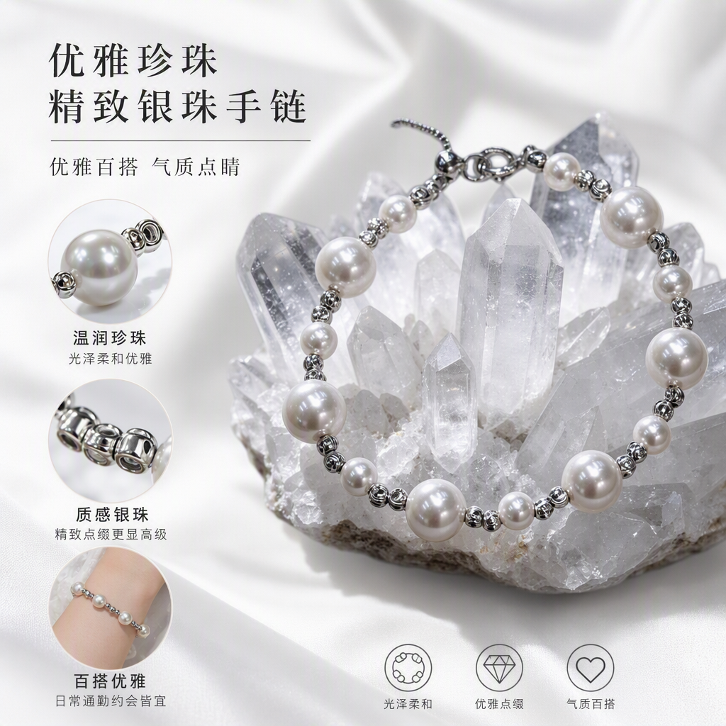 优雅气质淡水珍珠手链女韩版简约百搭手链