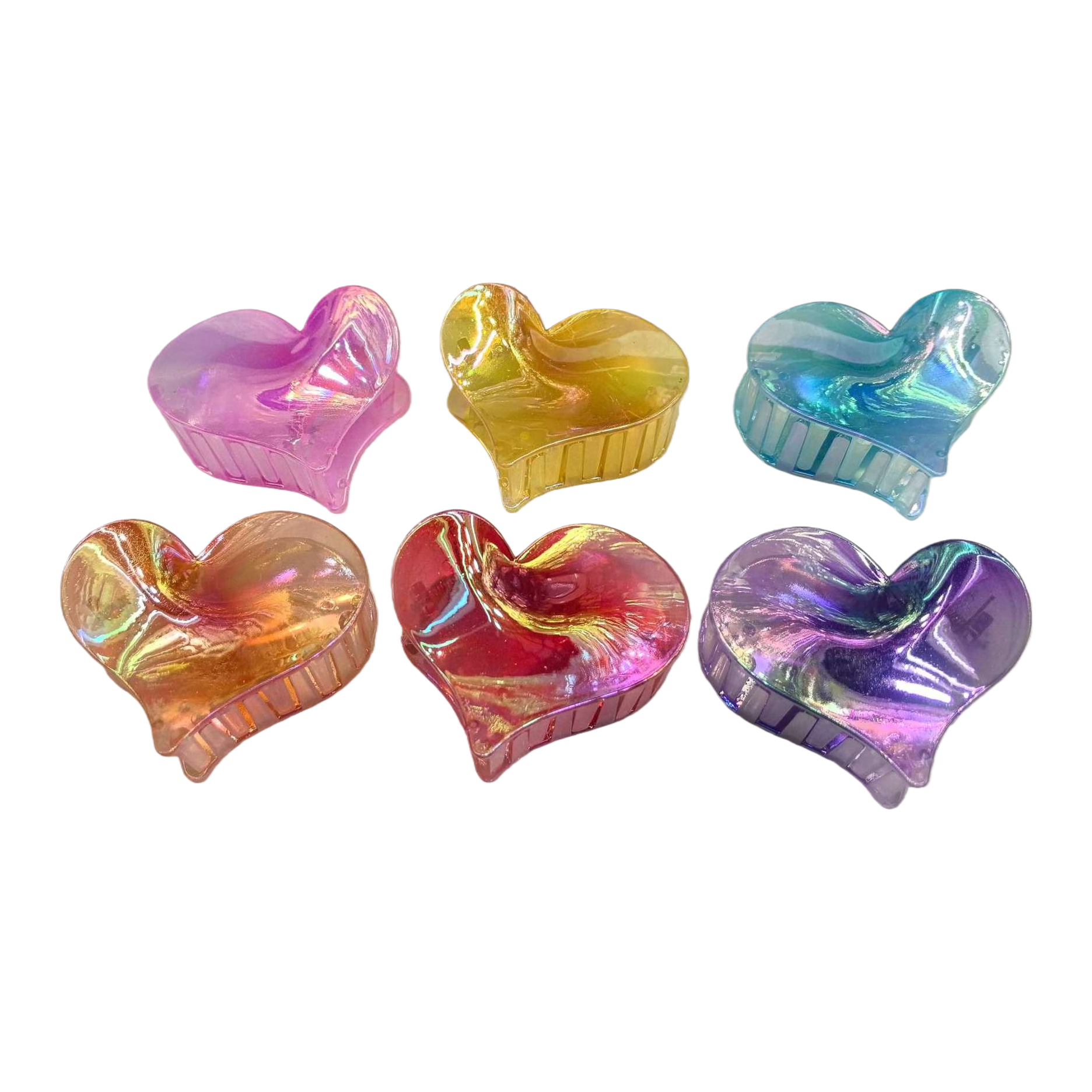 Colorful heart-shaped hair clips, cute and sweet hair accessories, versatile hair clips, hair accessories, headwear and hair accessories, fashionable and trendy Item Picture