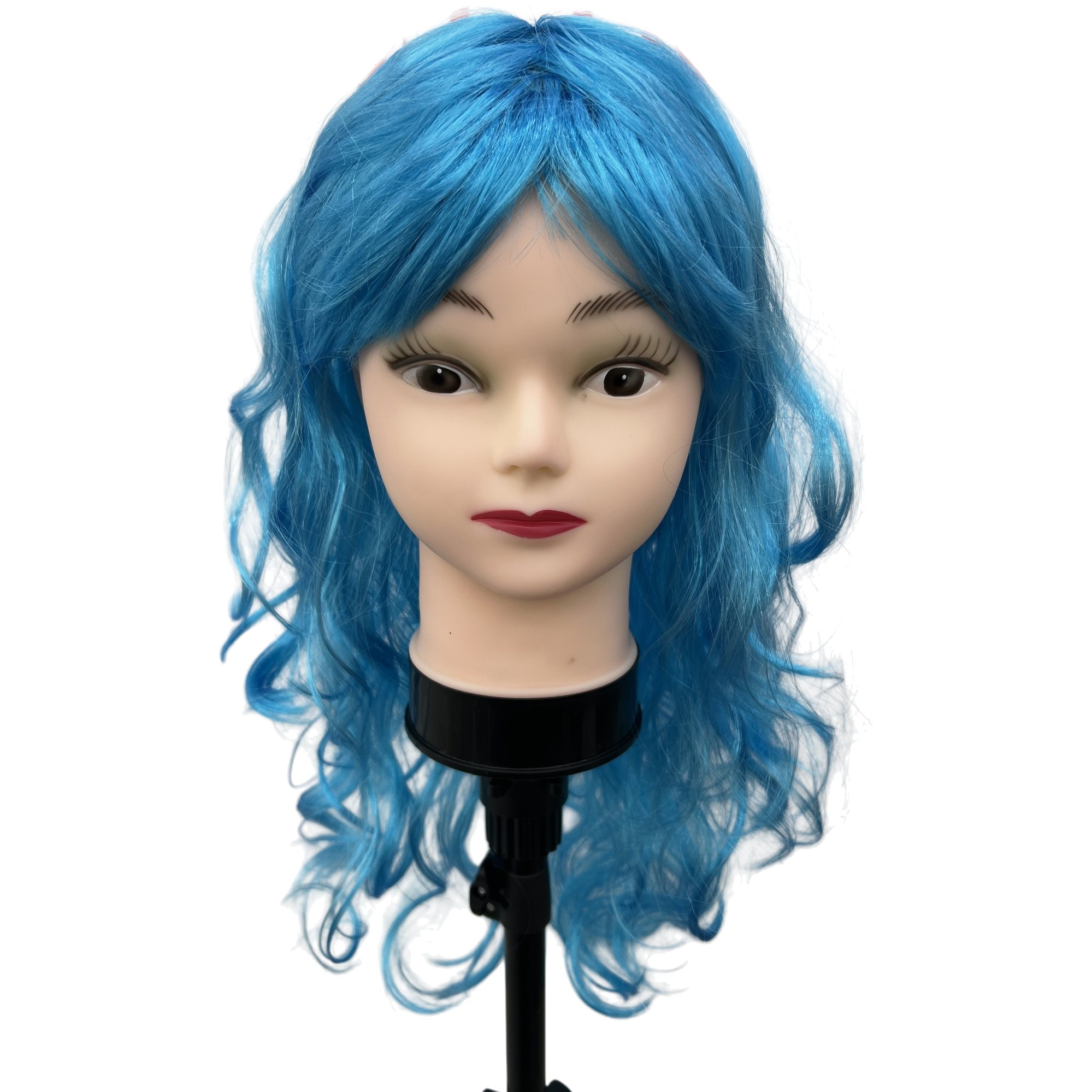 Professional blue wig head model display model hairstyle styling practice model demonstration props Item Picture