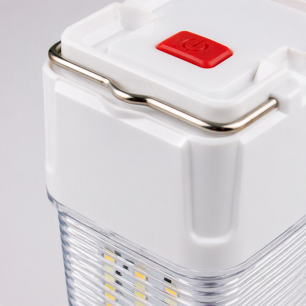 Nuevo blanco destacado LED linterna portátil multifuncional impermeable al aire libre luz de emergencia linterna recargable con sunboard home linterna details Picture