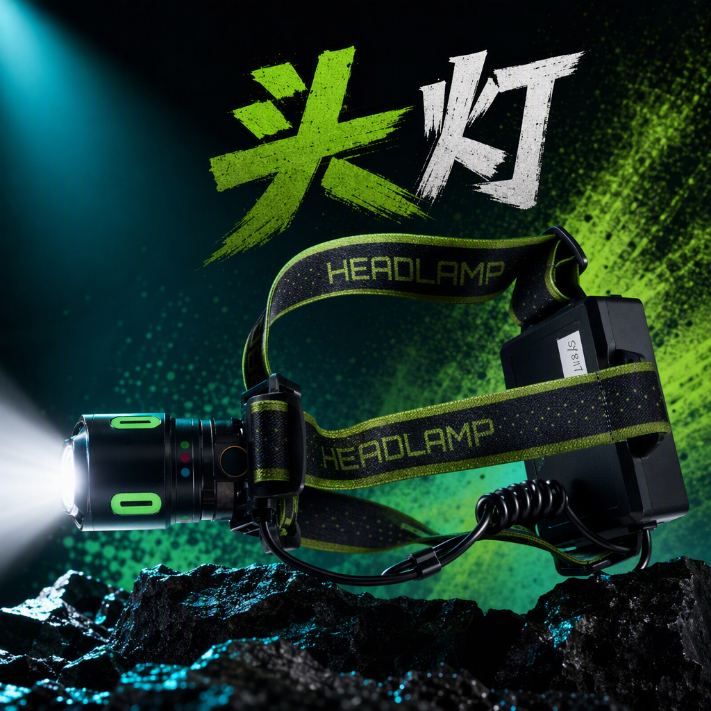 New multi-functional high-brightness long-range headlamp, outdoor fishing, home lighting headlamp with charging and zoom headlamp