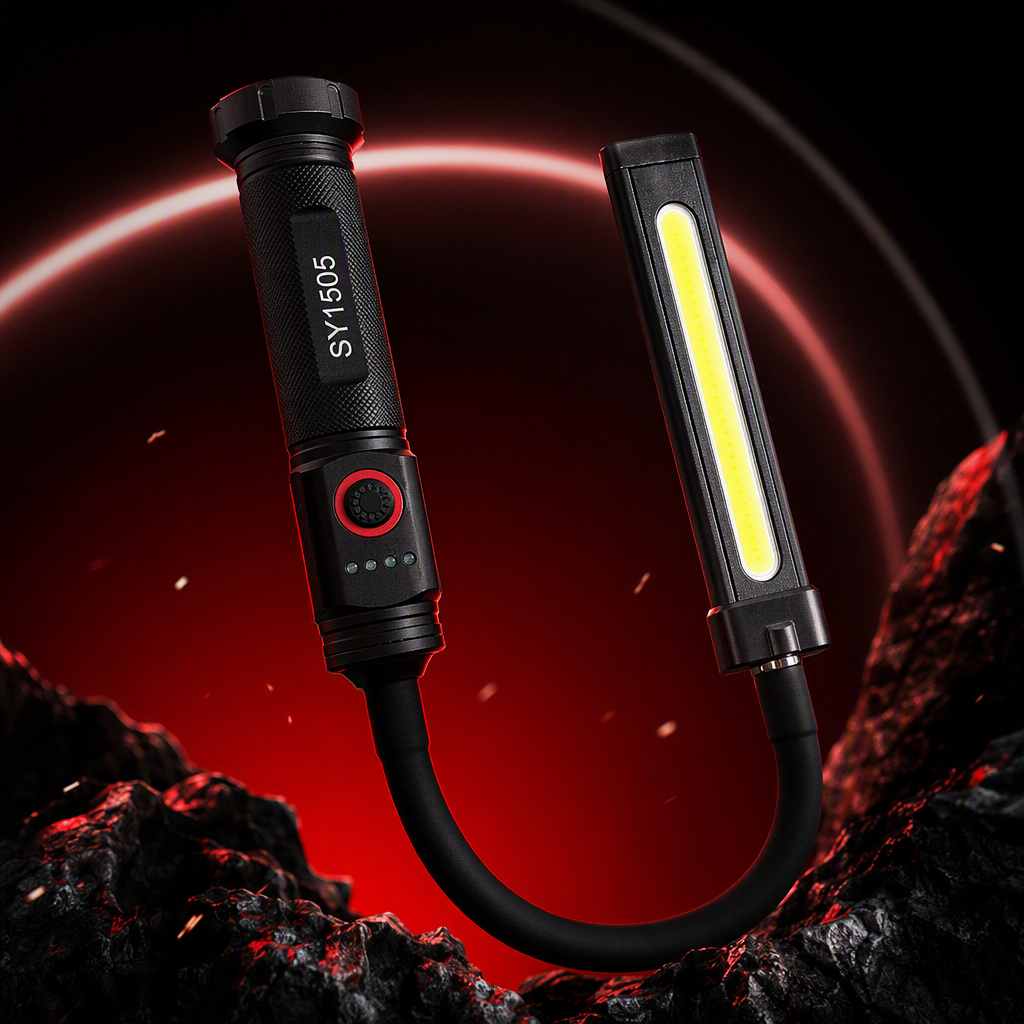 Nueva luz de trabajo flexible multifuncional LED black portable flex lighting light luz de mantenimiento industrial con succión magnética luz de trabajo de múltiples fuentes de luz