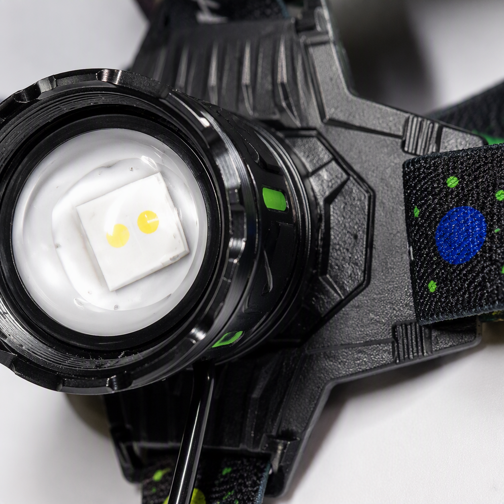New multi-functional dual-light source lamp, outdoor sports night running LED zoom headlamp, lightweight head-mounted night lighting headlamp details Picture