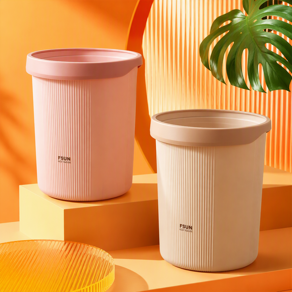 (CL) 26Q2#0193 бежево-розовые педальки, интеллектуальное мусорное ведро 6L с ведром для уборки на кухне pic 3
