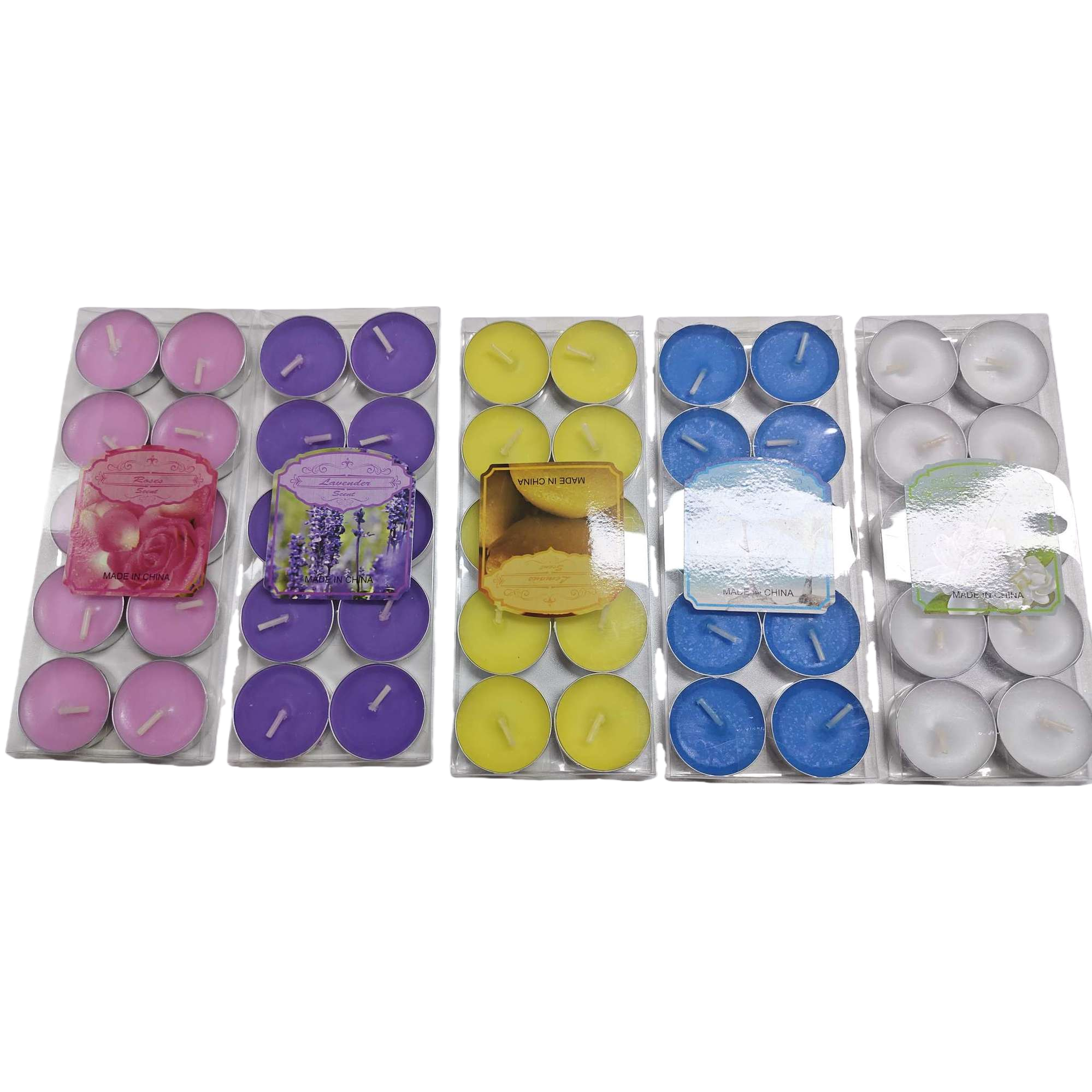多彩五色茶蜡烛套装浪漫家居装饰香薰蜡烛礼盒创意礼品白底实物图
