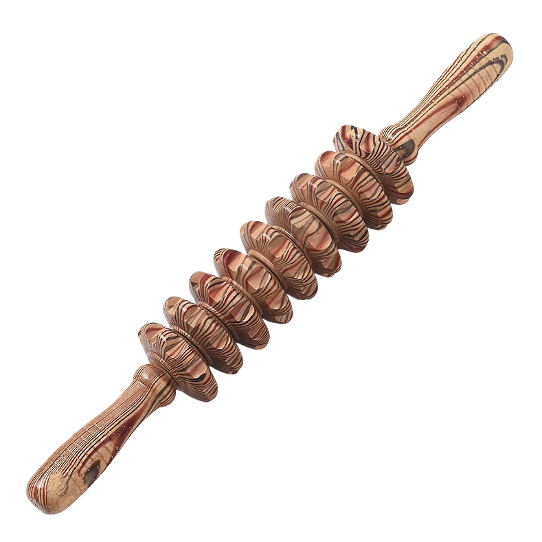 A multi-functional wooden massage roller for relaxing muscles, deep massage and body therapy Item Picture