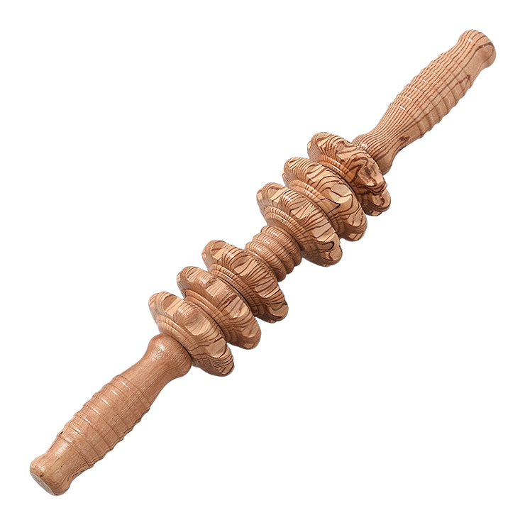Rodillo de masaje de madera natural relaja el cuerpo calmante muscular multifuncional equipo de fisioterapia de mano Item Picture