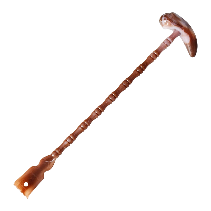 Natural brown bambus-jointed handle, scratch-resistant, hand-held, anti-slip, household pet insect-removing and anti-itch scratch-relieving tool Item Picture