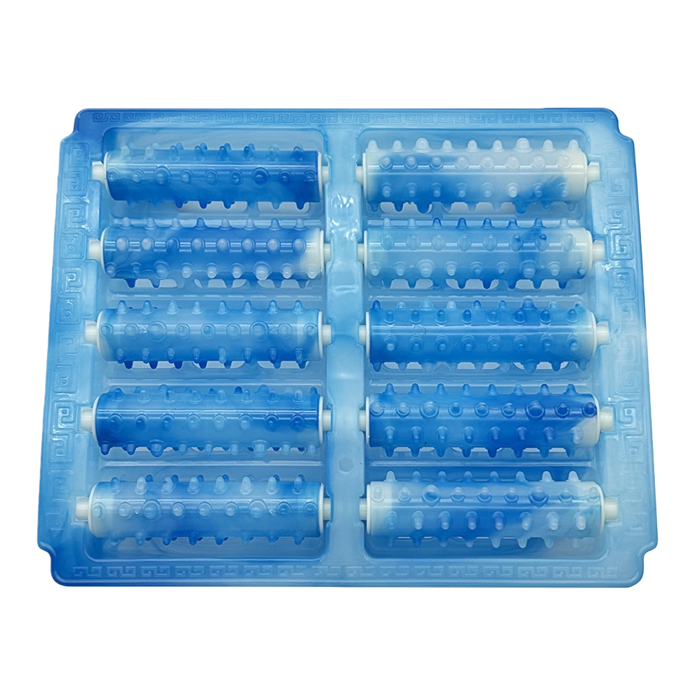 The multi-functional blue roller massager deeply relases the body and relieves fatigue. It is a portable home massager Item Picture