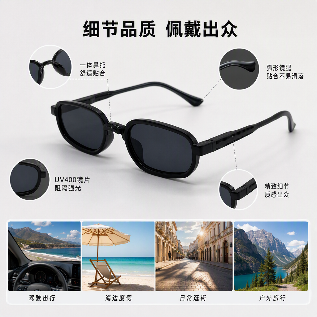 New 2026 European and American export sunglasses, trendy and fashionable UV protection sunglasses, outdoor activities, street photography, pose photography, sun protection glasses, direct sales in multiple colors available, unisex glasses for both men and women, sun protection and light blocking