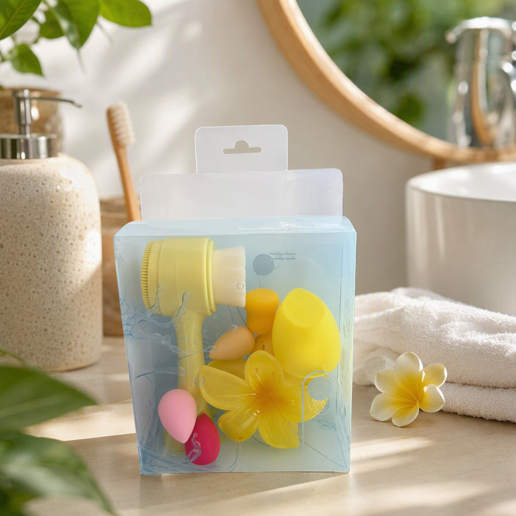 Transparent packaging box beauty tool set, multi-functional makeup tools, storage and organization, portable beauty products combination details Picture