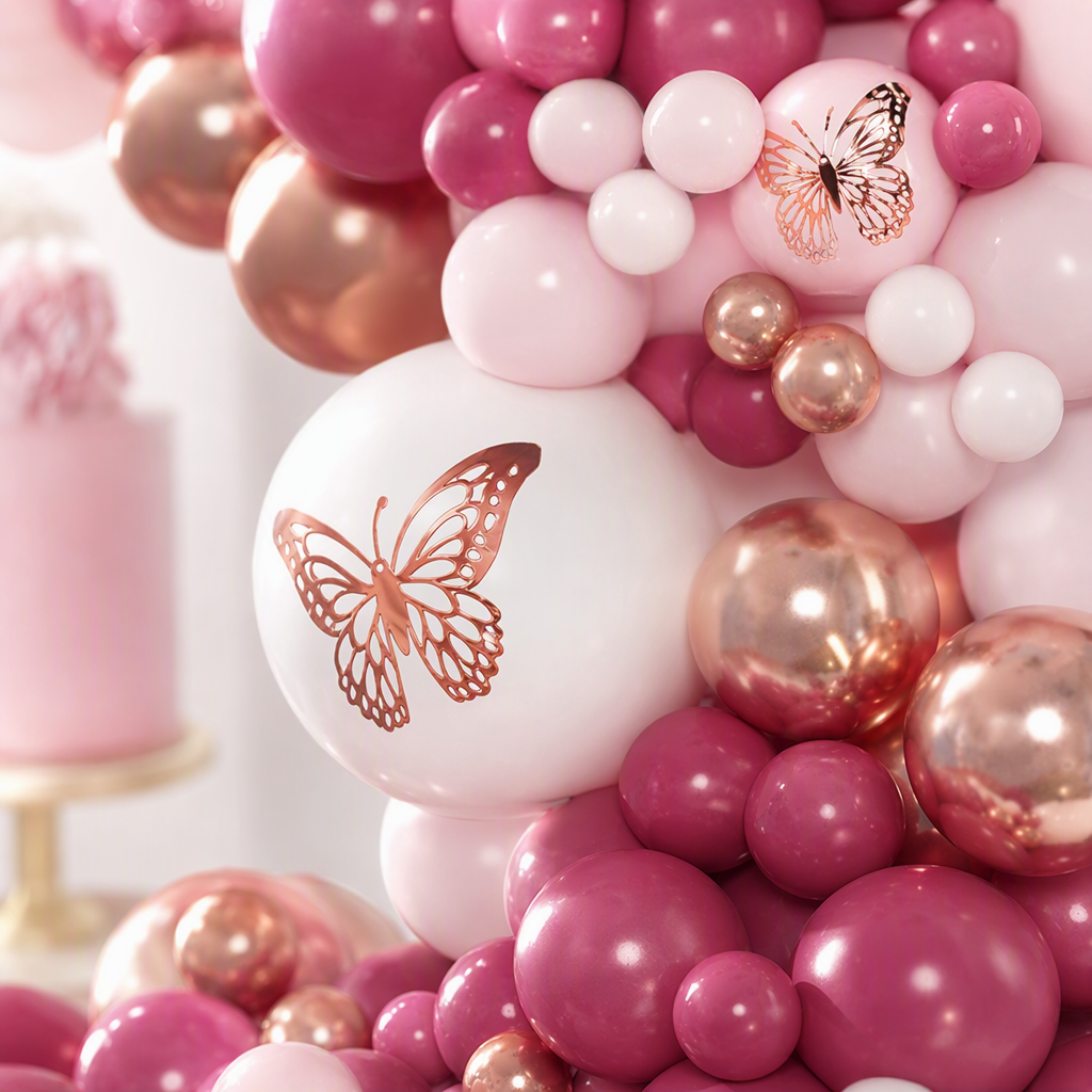 Rosa rosa oro globo arches arreglo set boda celebración decoración de fiesta atmósfera crear Application Scenario