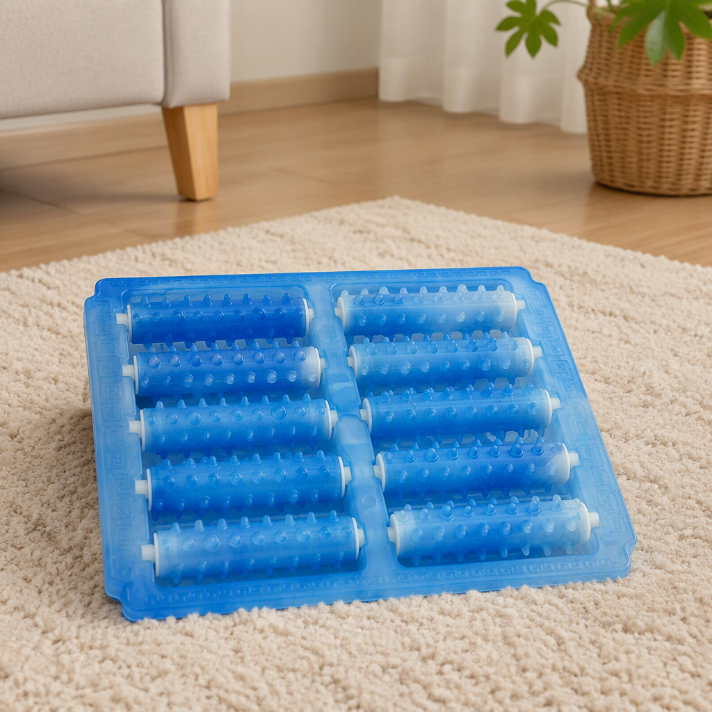 The multi-functional blue roller massager deeply relases the body and relieves fatigue. It is a portable home massager details Picture
