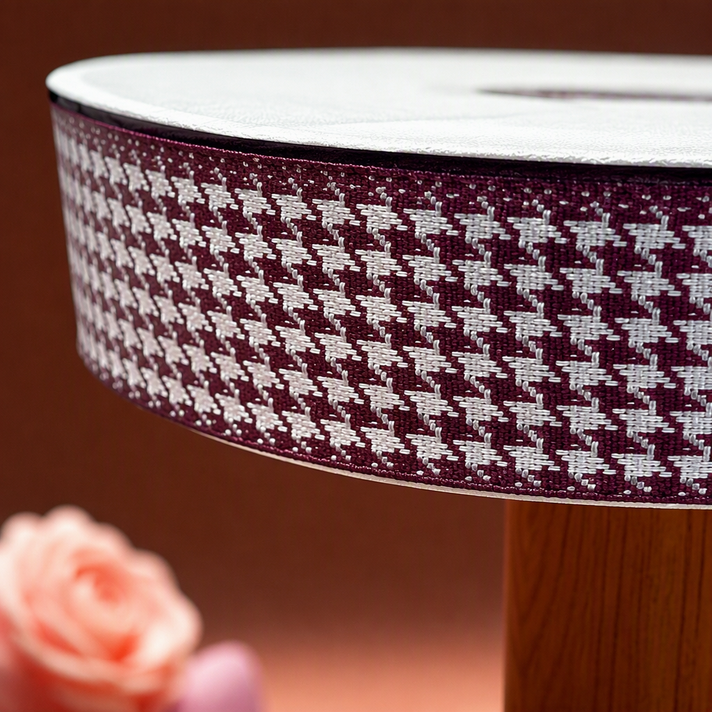 Handmade DIY material accessories of thousand-bird checkered hard red polyester webbing details Picture