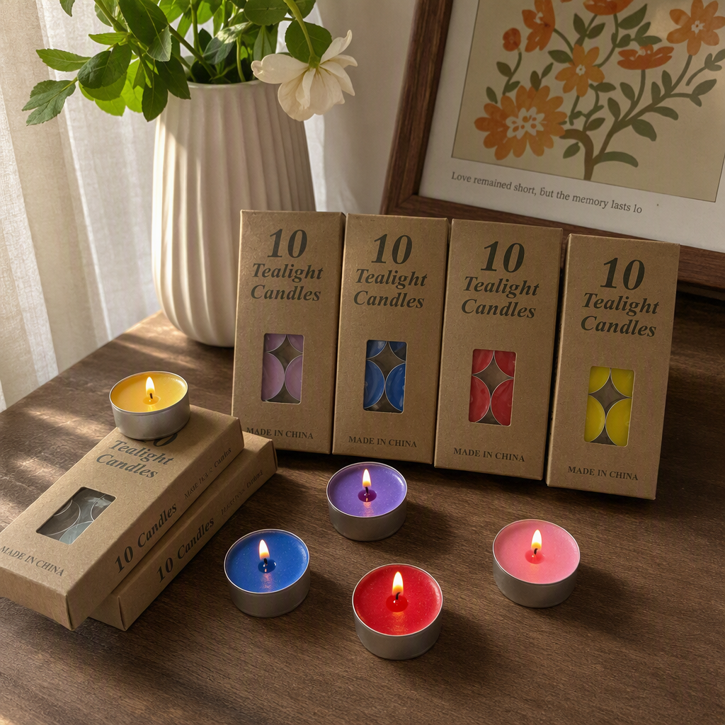 Vela tealight perfumada marrón caja de embalaje hogar dormitorio perfumado punto vela paquete de regalo luz cálida fragancia larga duración details Picture