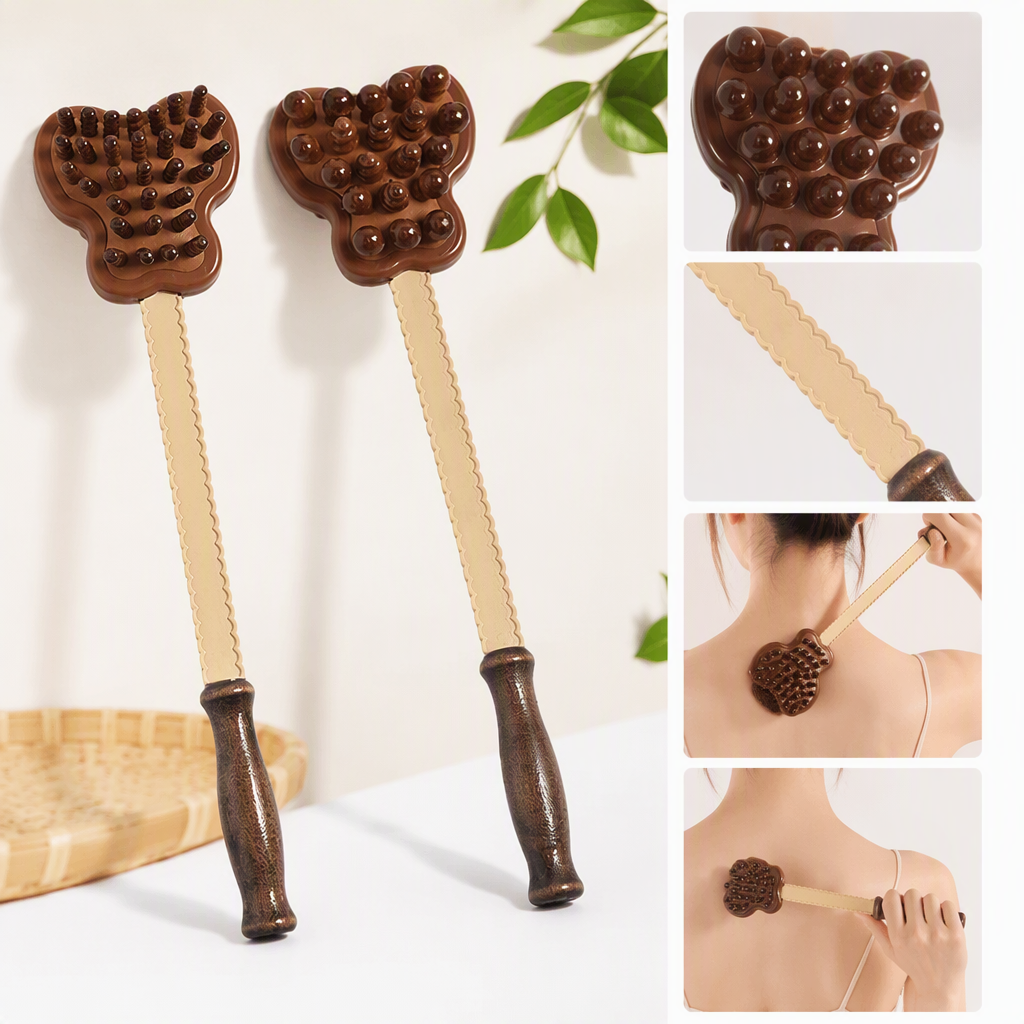 Martillo de masaje de mariposa marrón multifuncional para relajar el músculo profundo golpear fisioterapeuta herramientas de masaje portátiles para el hogar