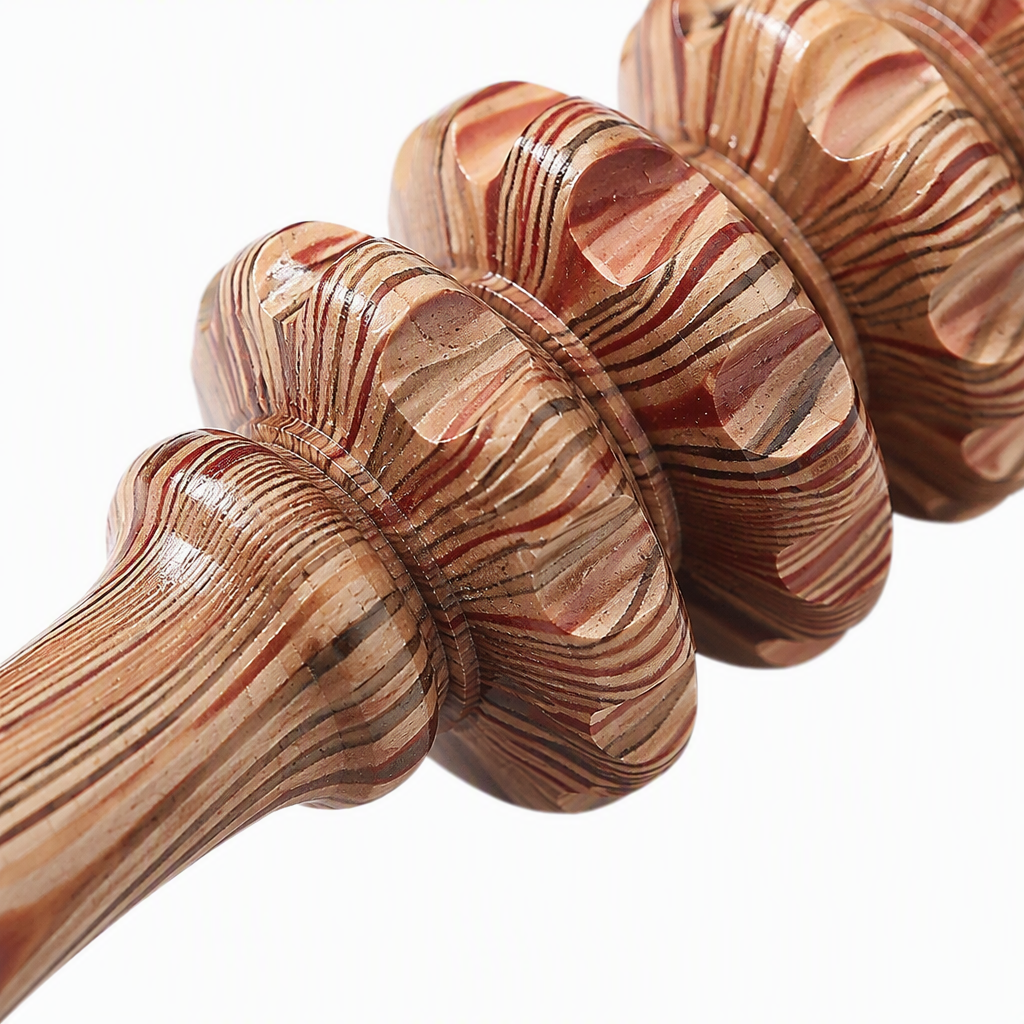 A multi-functional wooden massage roller for relaxing muscles, deep massage and body therapy Application Scenario