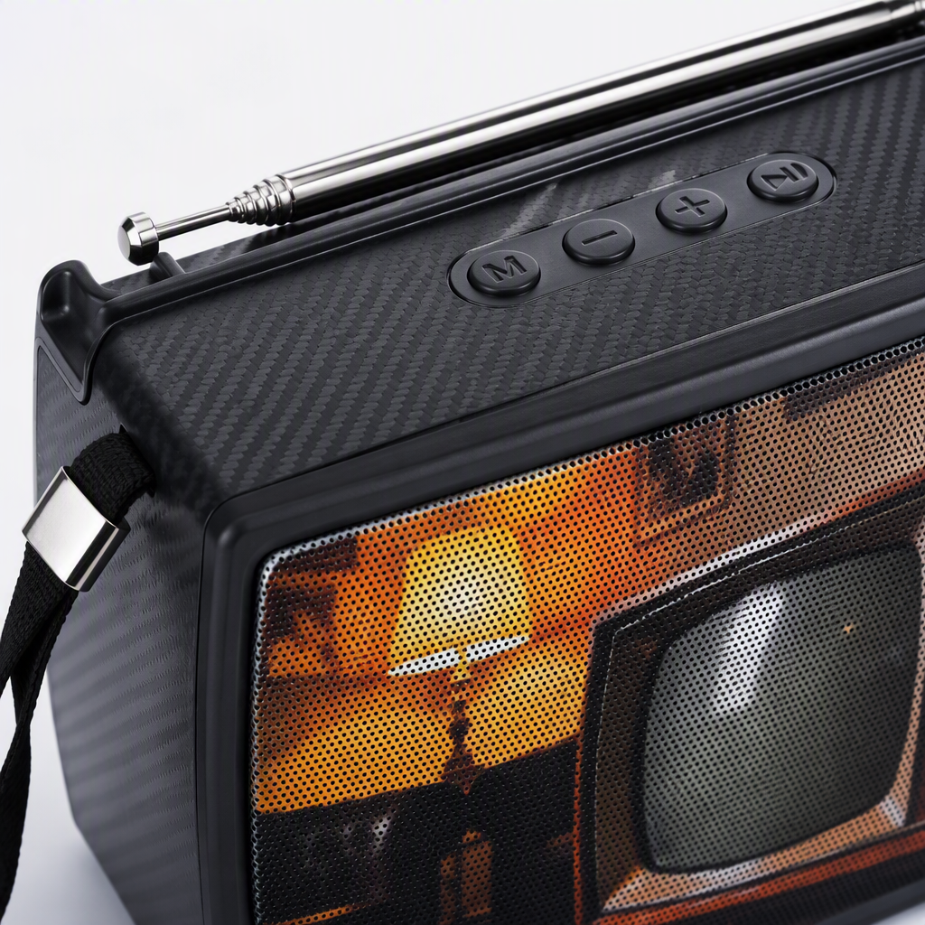J-iPOK P772 Black retro Bluetooth speaker, old-fashioned TV pattern telescopic antenna, portable control handle audio equipment Application Scenario