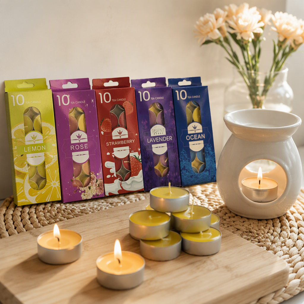 Colorful packaging box tea wax gift box, handcrafted scented candles, creative gift packaging, colorful box accessories details Picture