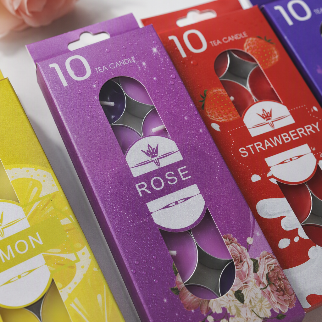Colorful packaging box tea wax gift box, handcrafted scented candles, creative gift packaging, colorful box accessories Application Scenario