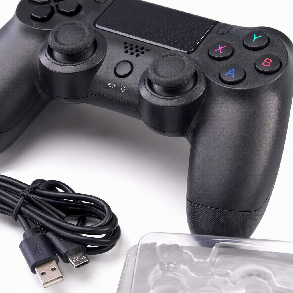 The wireless Bluetooth black game controller supports multi-platform vibration remote control for gaming, providing a comfortable and portable feel Application Scenario