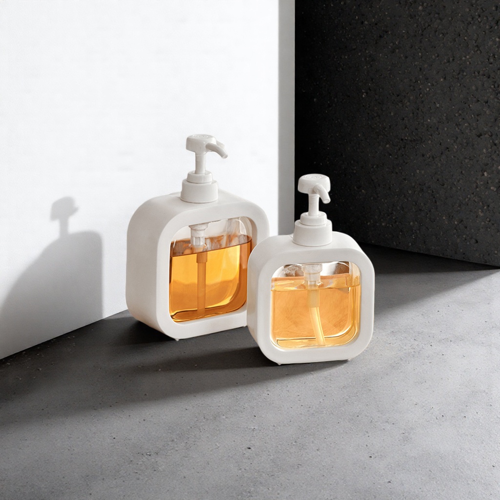 White square press bottle amber liquid skin care essence moisturizing and nourishing bottle container products