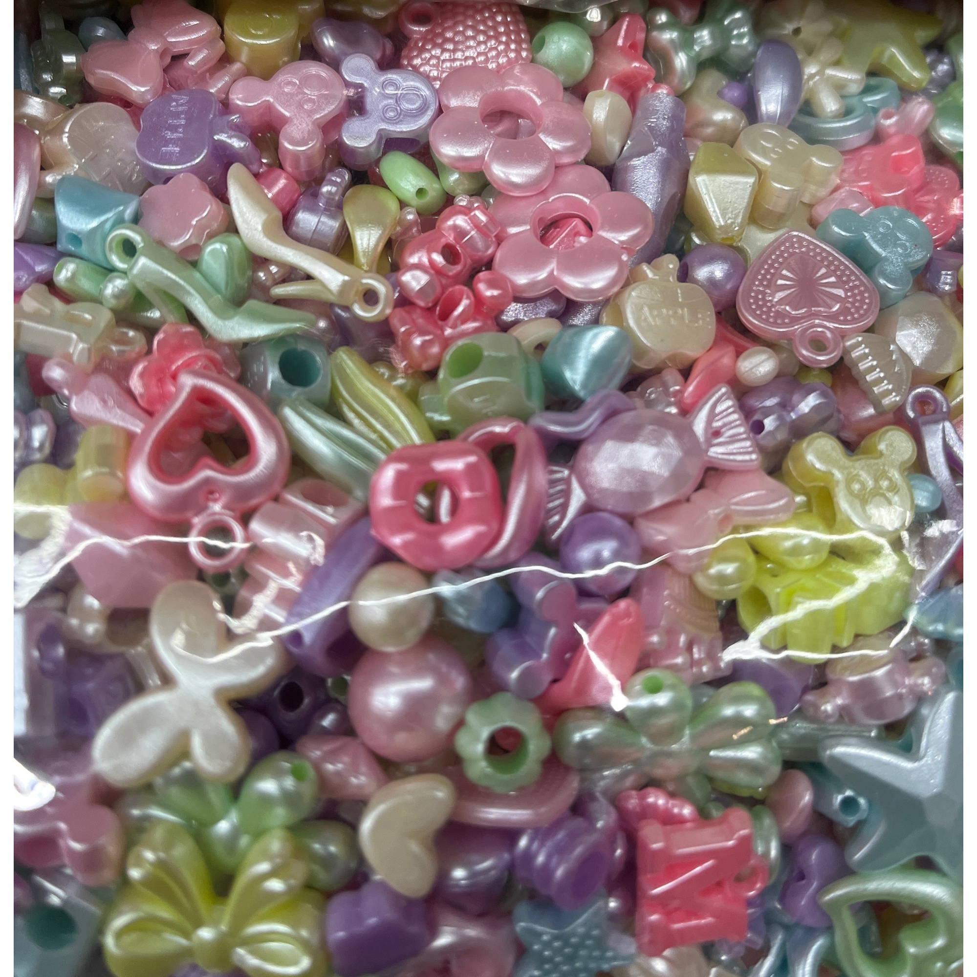 Colorful plastic mini accessories, stacked and combined creative handcrafted accessory decorations, fun storage items Item Picture