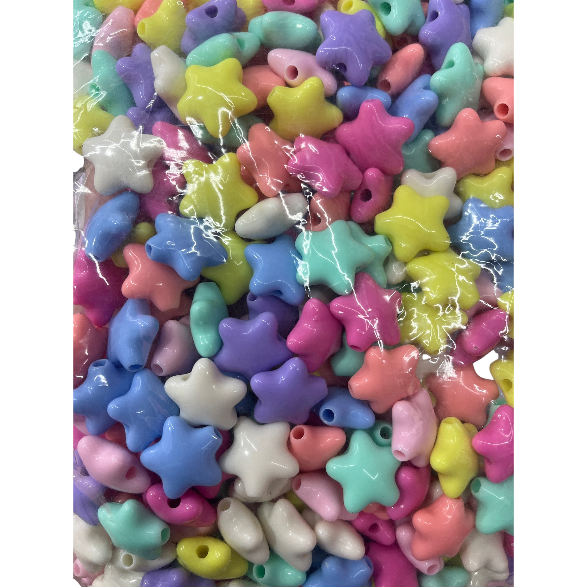 Colorful star-shaped plastic beads, DIY handmade jewelry accessories, children's toy materials, creative decorative items Item Picture