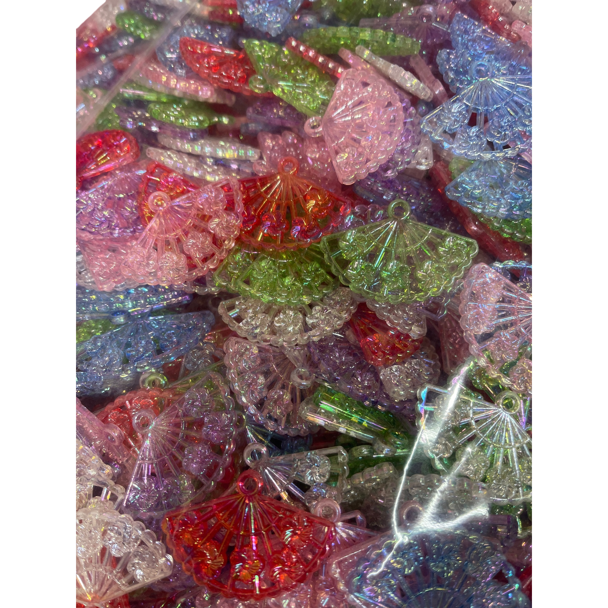 Colorido transparente abanico colgante moda personalidad creativo accesorios hechos a mano tendencia versátil Item Picture