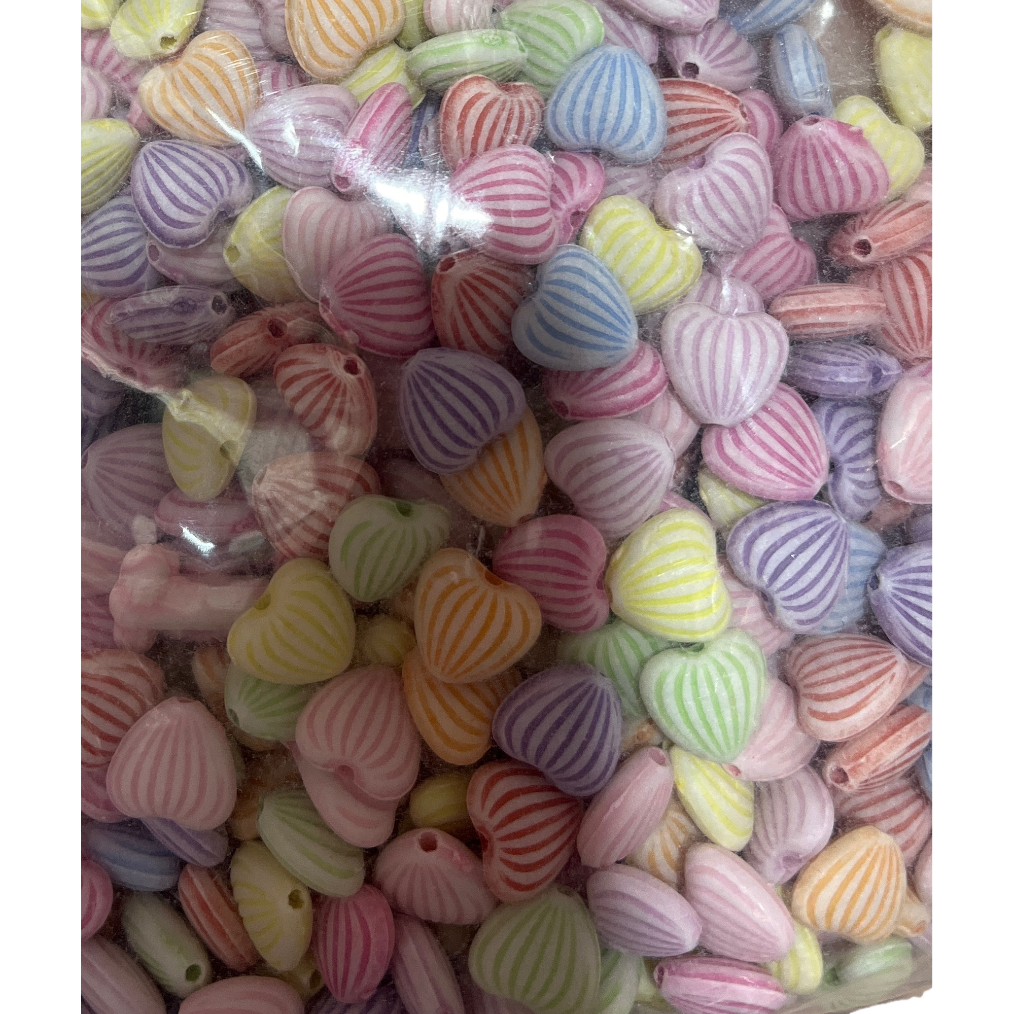 Colorful striped heart-shaped beads, DIY handmade jewelry accessories, creative bracelets, necklaces, materials and decorative items Item Picture