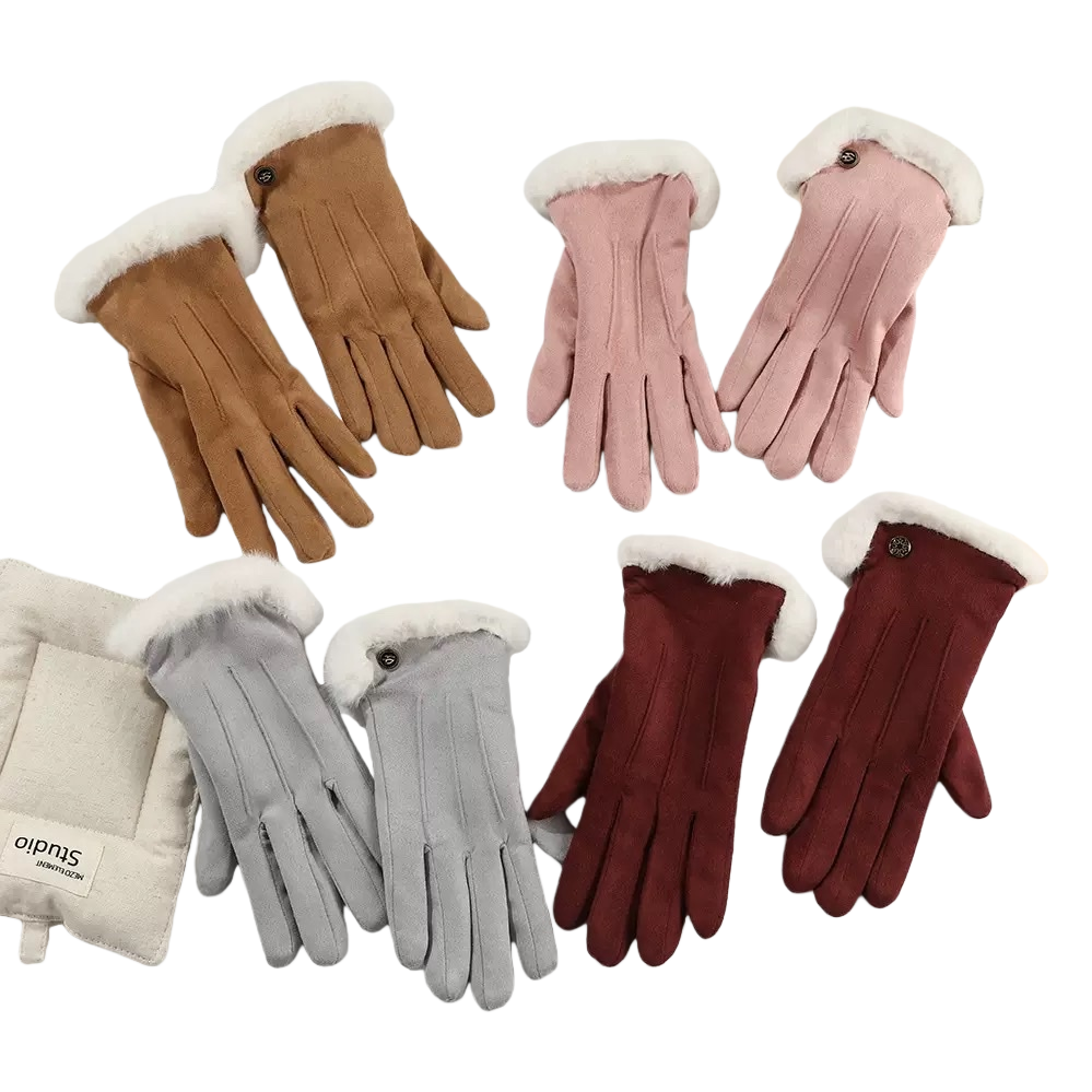 Multicolored suede and frilled gloves are warm and cold-proof. They are fashionable and casual for both men and women in autumn and winter, and are versatile and trendy for students Item Picture