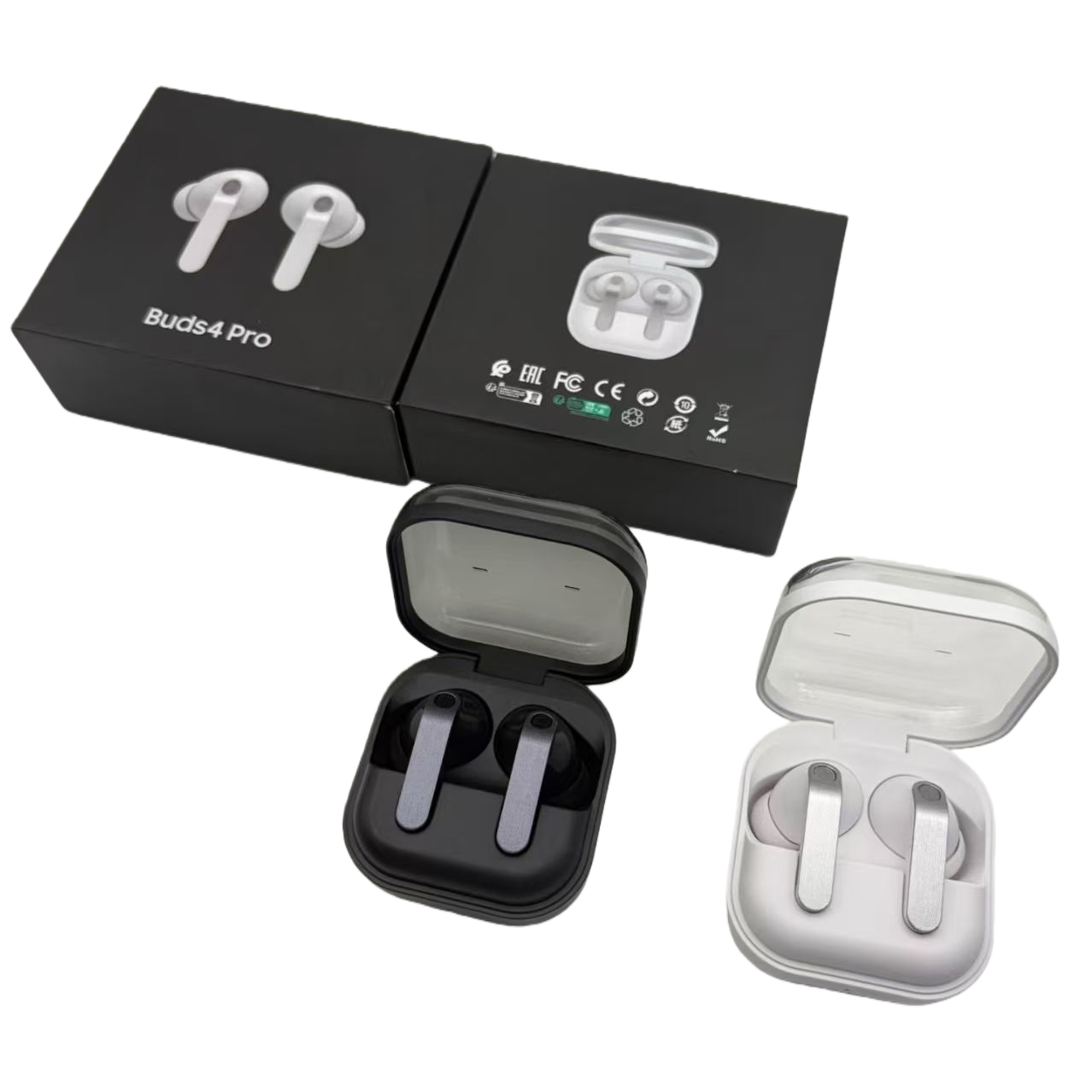 Negro y blanco verdadero auriculares inalámbricos caja portátil mini auriculares bluetooth cargador estéreo inalámbrico adaptado para múltiples dispositivos Item Picture