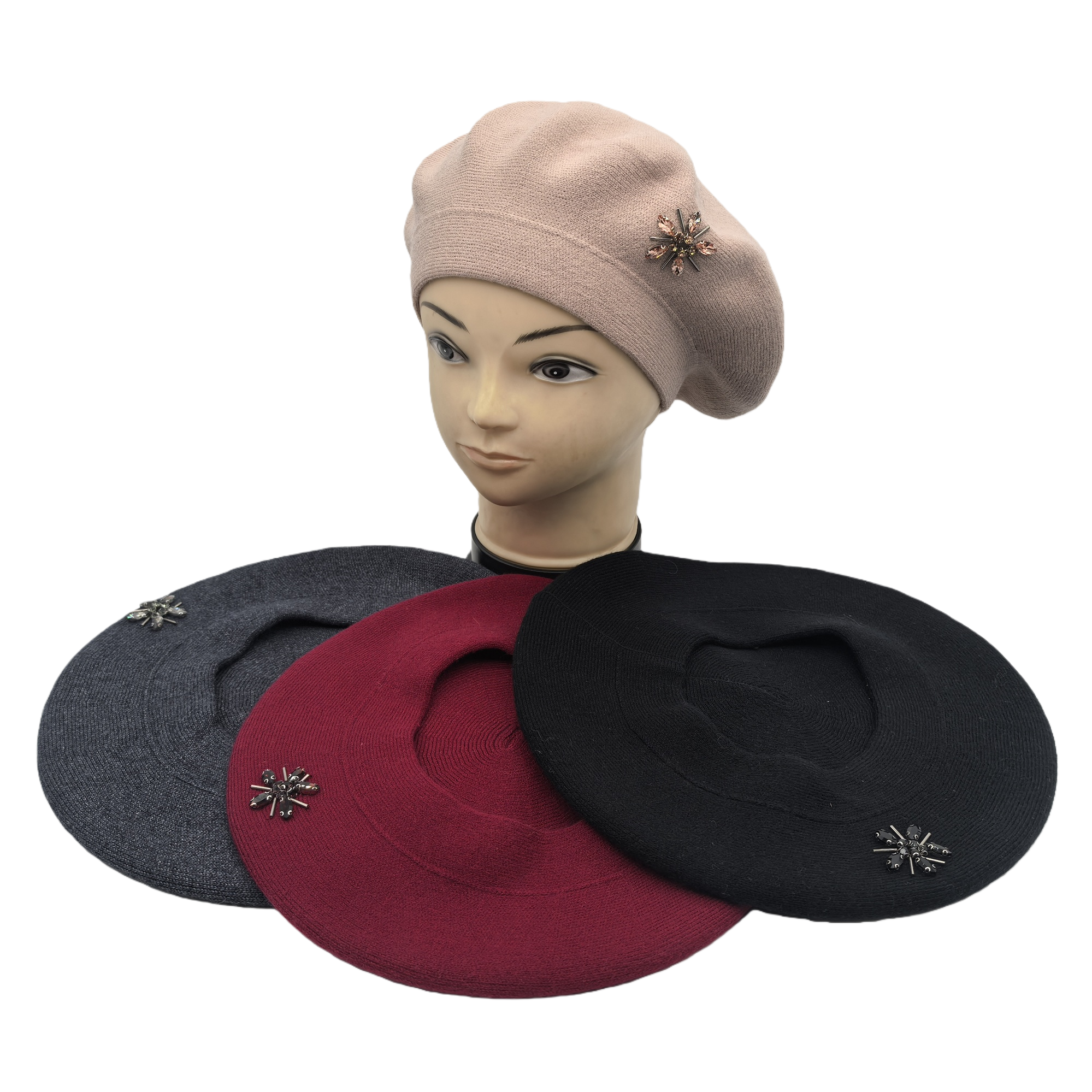 Fashionable knitted hats are warm and versatile. They are must-have trendy styles for men and women's casual hats and headscarves in autumn and winter details Picture