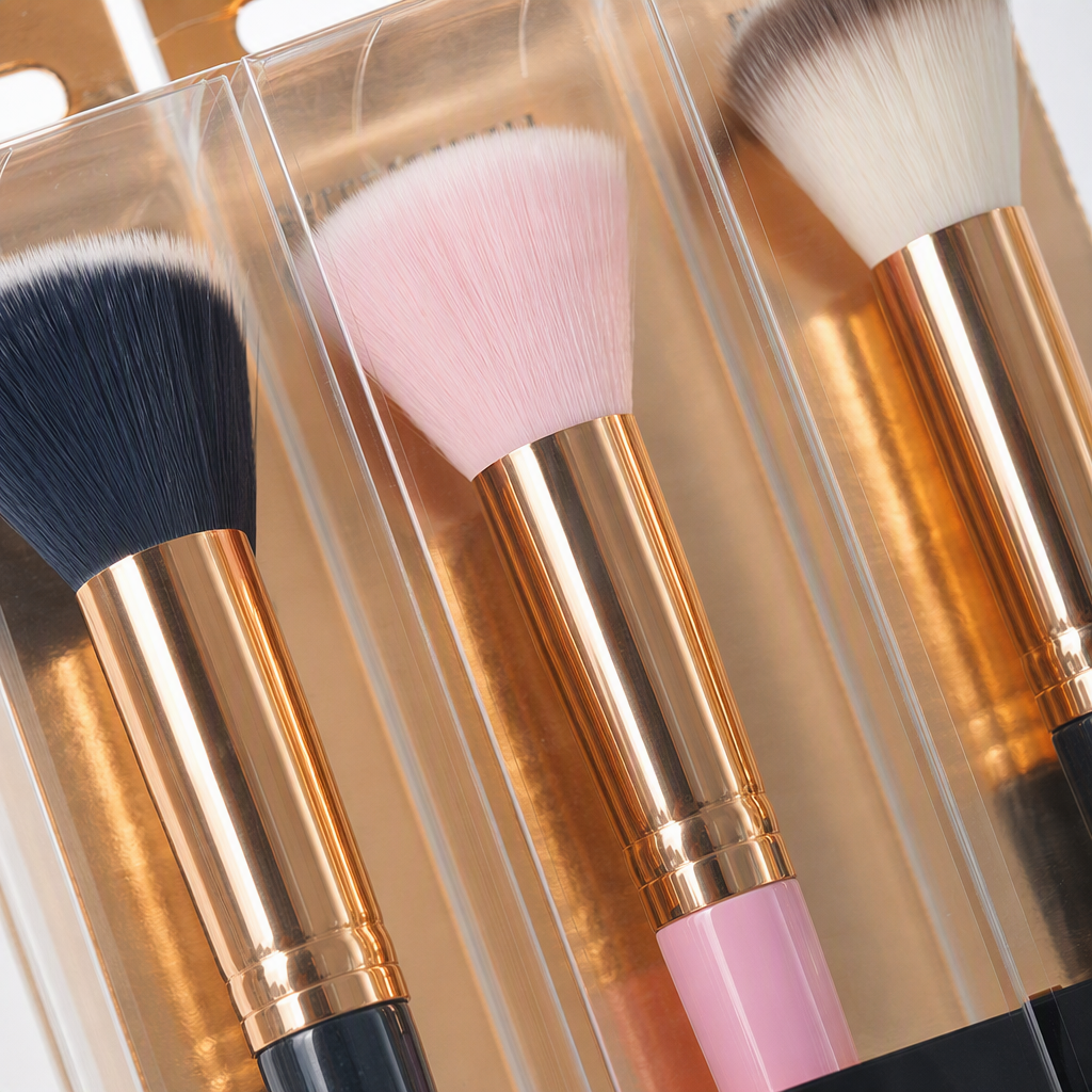 Golden handle tres piezas maquillaje cepillo set soft foundation sombra de ojos maquillaje maquillaje herramienta portátil Application Scenario