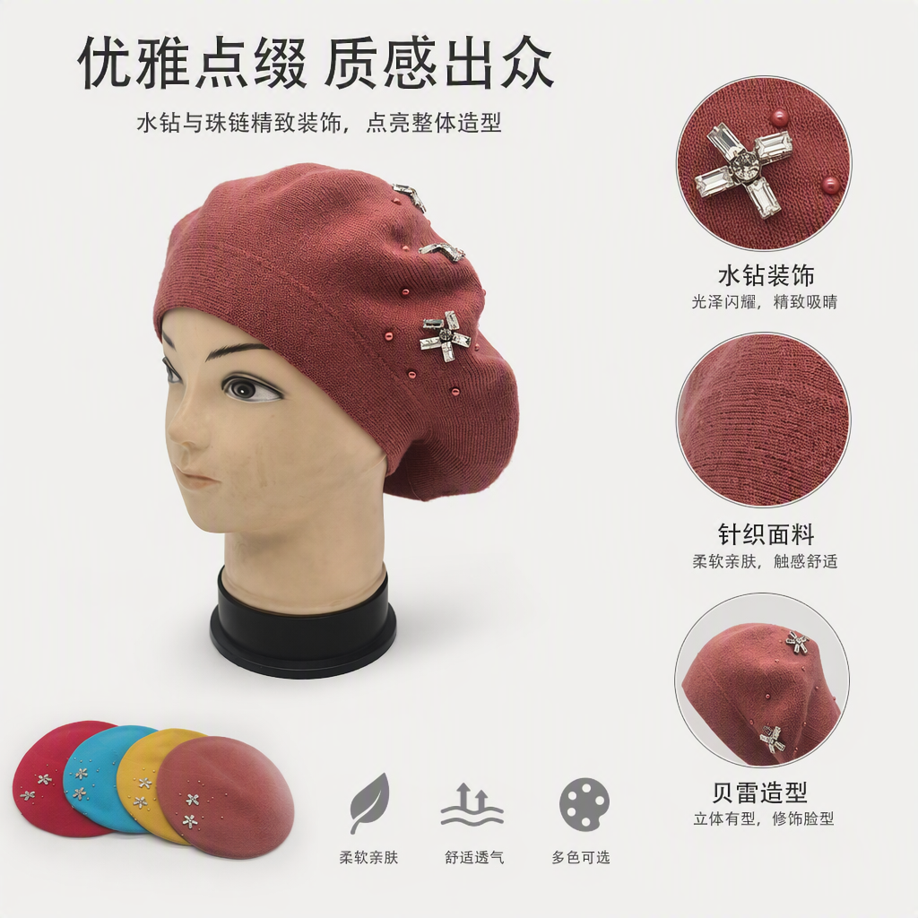 Moda sombrero de punto caliente versátil sombrero de invierno turbante hombre y mujer tendencia casual otoño invierno nuevos productos Specification image