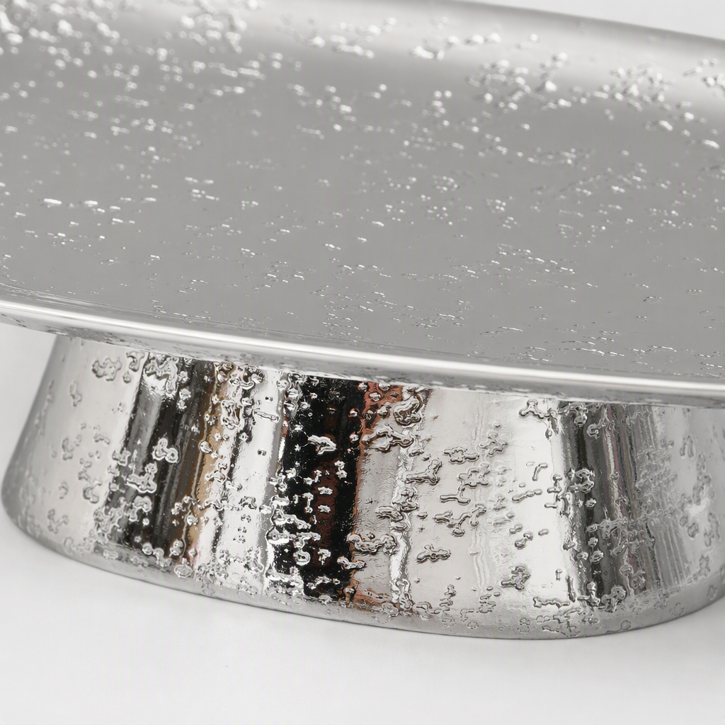 Silver spotted texture multi-functional tray, home decoration storage plate, creative dining table ornament, simple and modern Application Scenario
